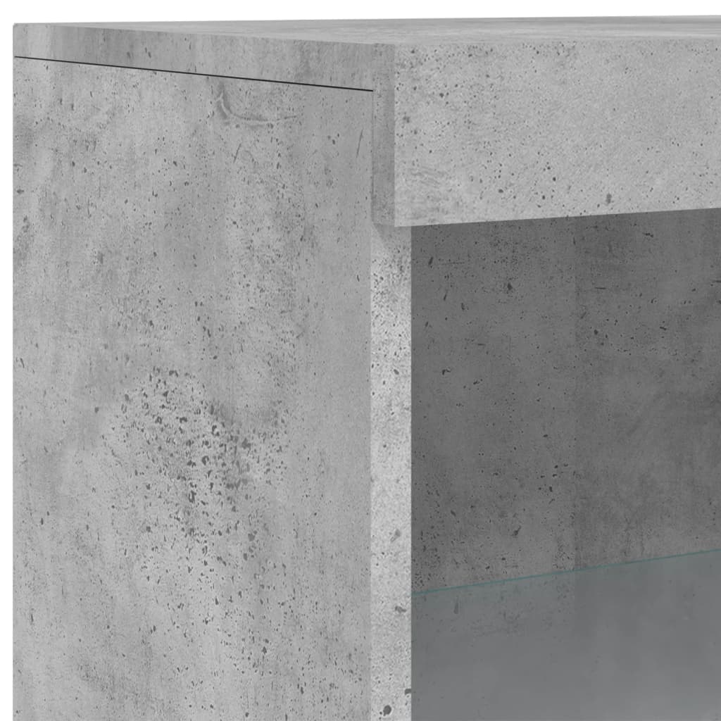 Credenza con luci led grigio cemento 60,5x37x100 cm