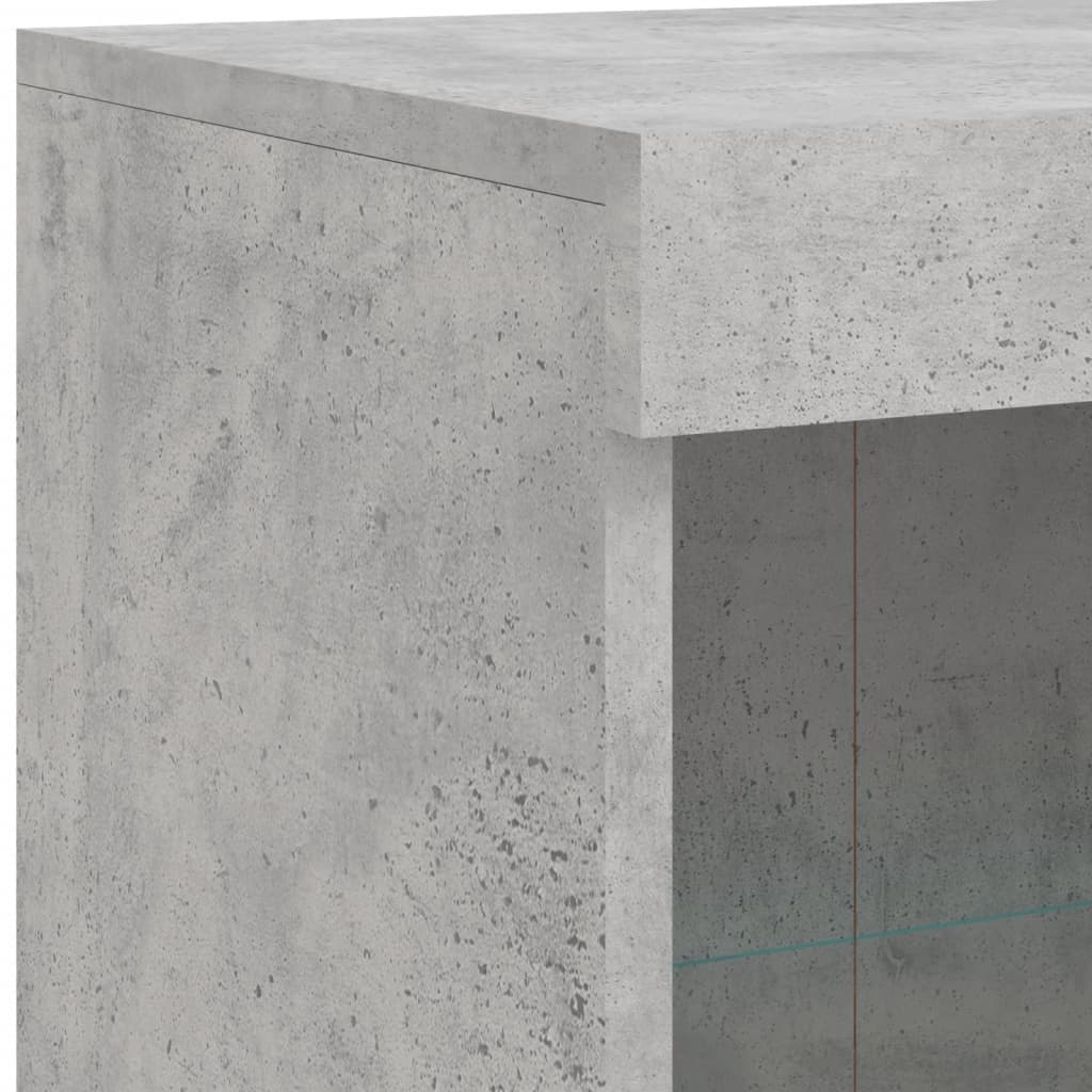 Buffet with LED lights Gray Concrete 81x37x100 cm