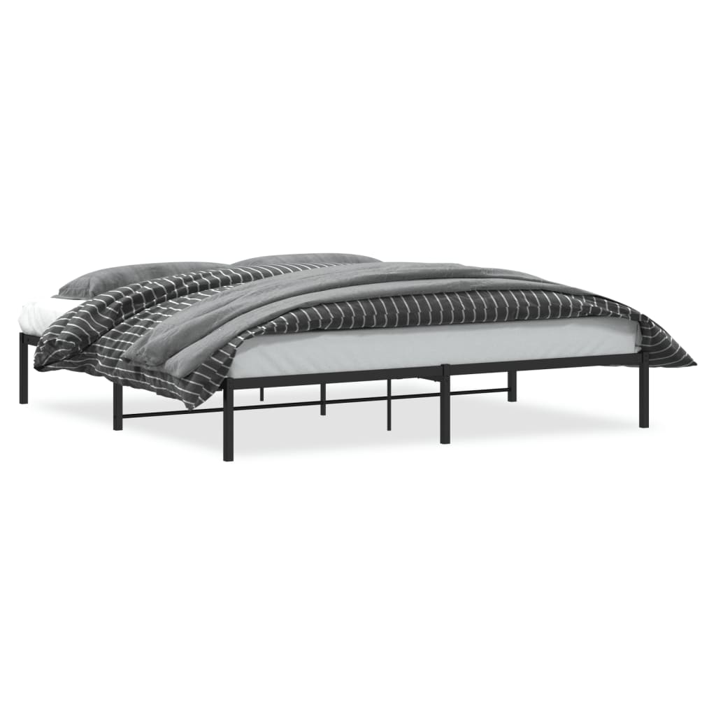Black metal bed frame 193x203 cm