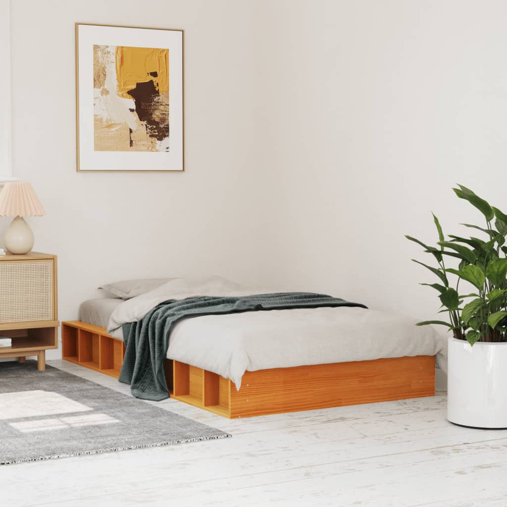 Letto di cera da letto 100x200 cm in legno di pino solido