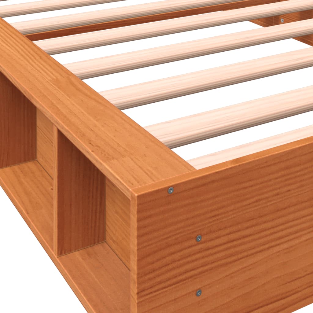 Brown wax bed 90x190 cm solid pine wood