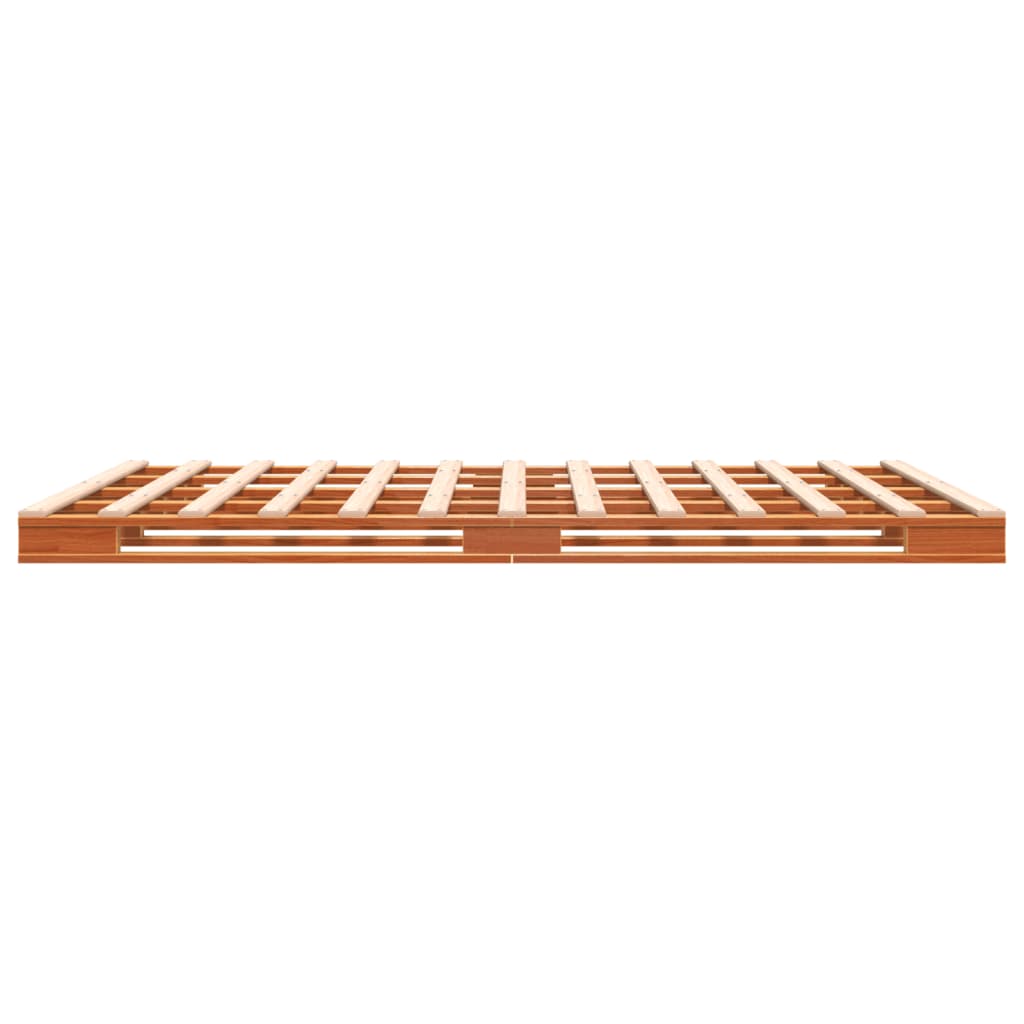 Brown wax wire bed 140x200 cm Solid pine wood