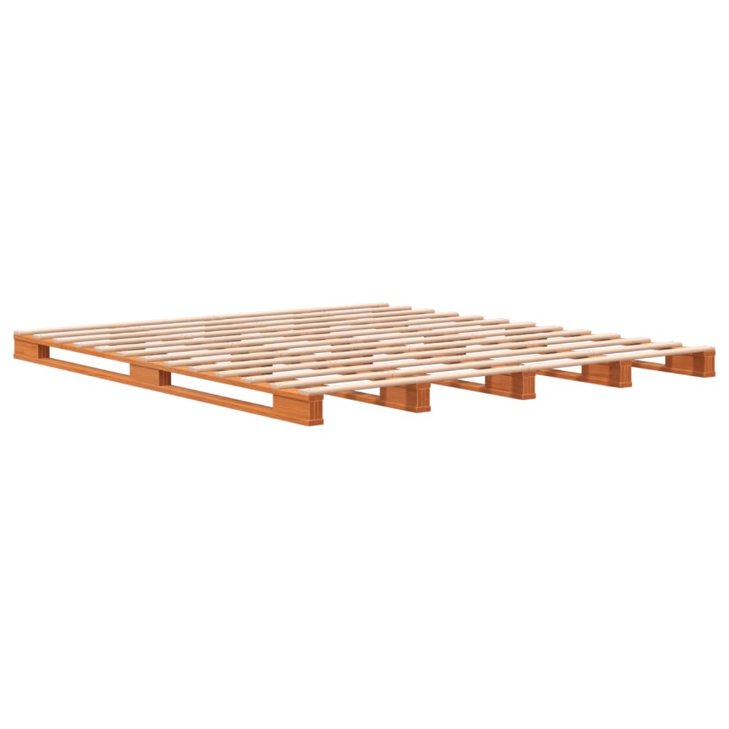 Brown wax wire bed 180x200 cm solid pine wood