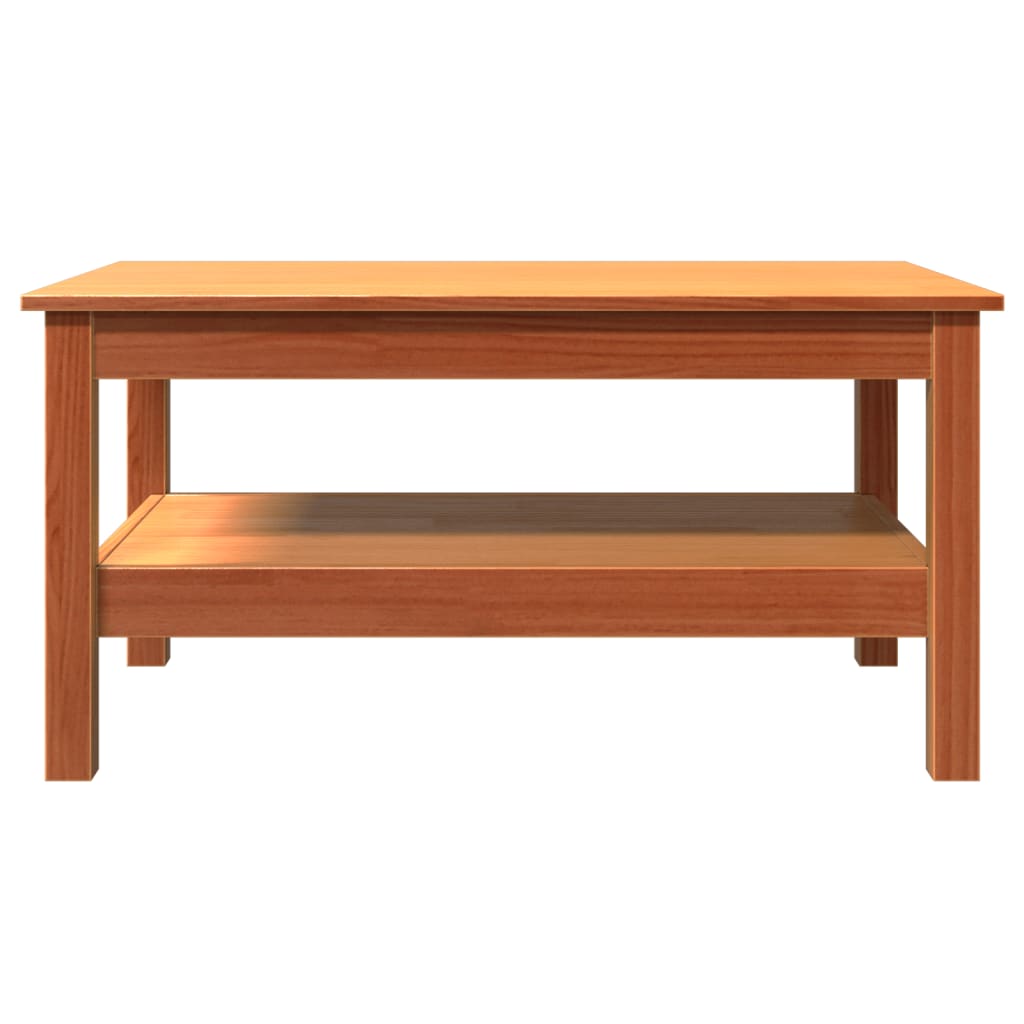 Table basse cire marron 80x50x40 cm bois massif de pin