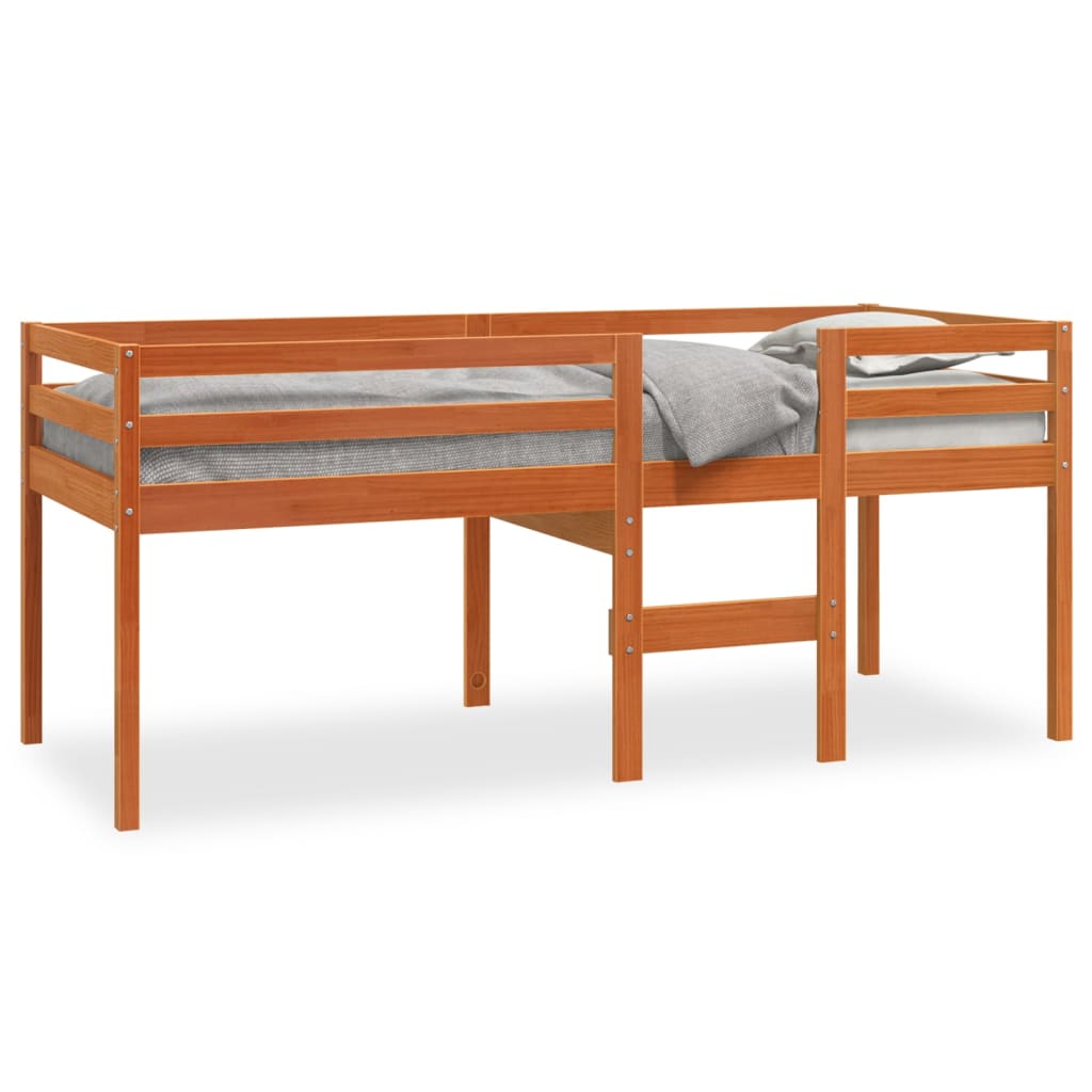 Brown wax bed 90x200 cm Solid pine wood