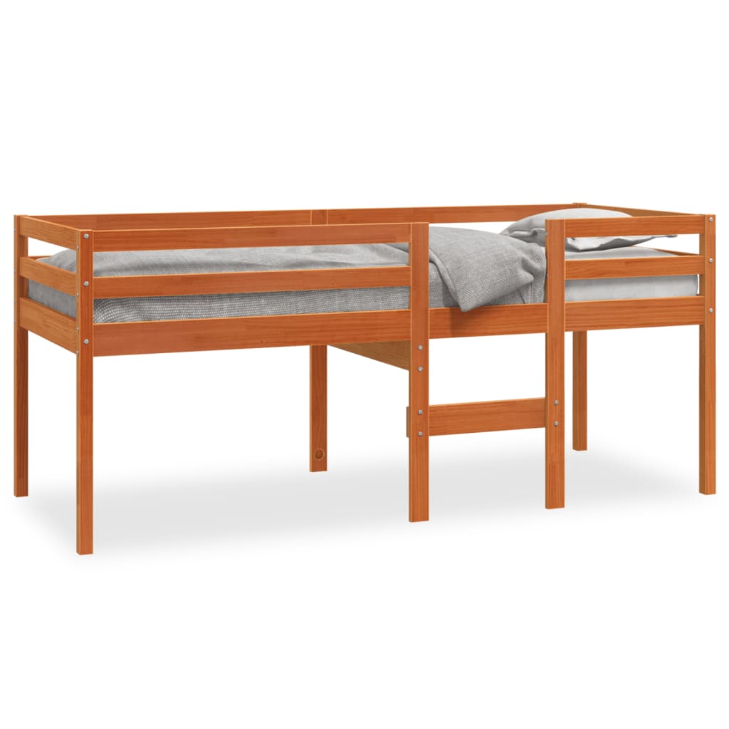 Brown wax bed 90x190 cm Solid pine wood