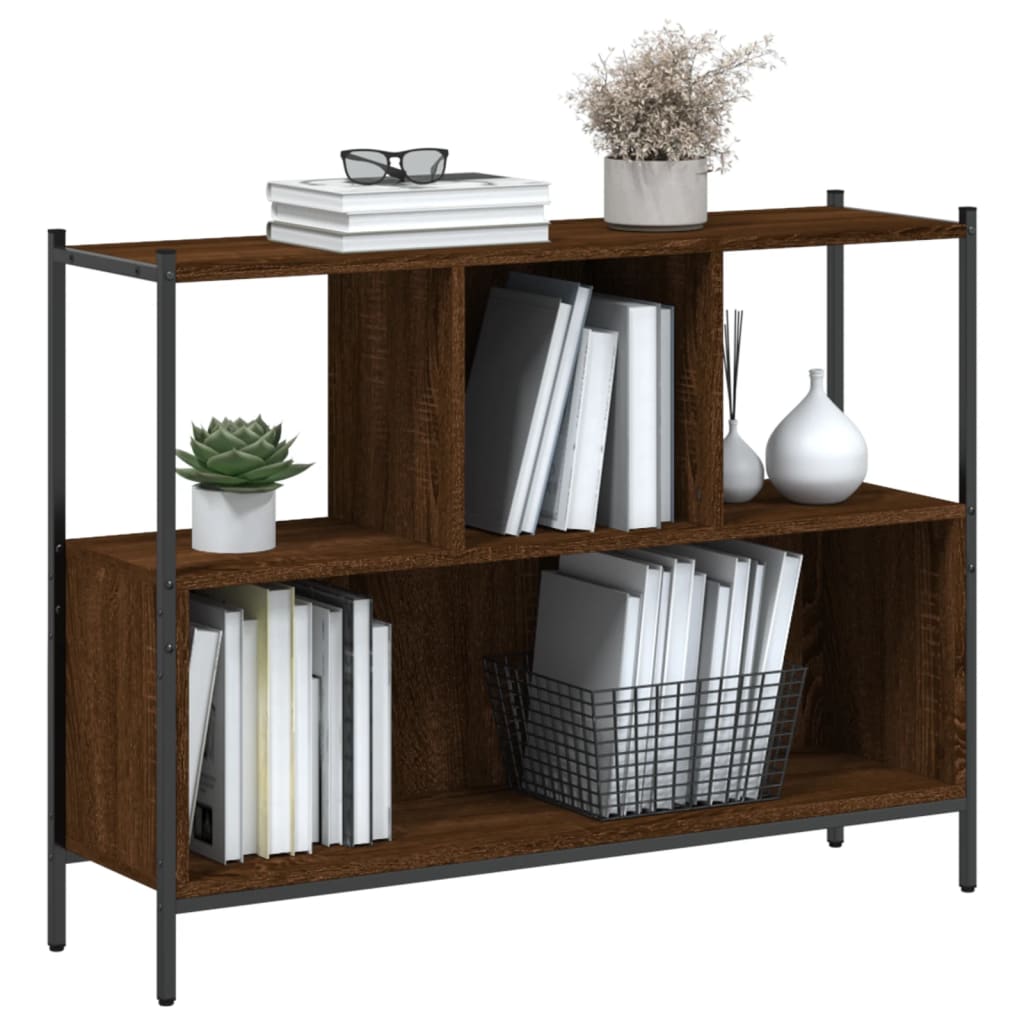 Brown Oak Library 102x28x77,5 cm Engineering Holz