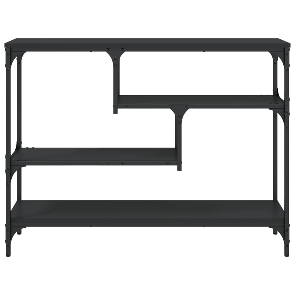 Black console table 100x30x75 cm engineering wood