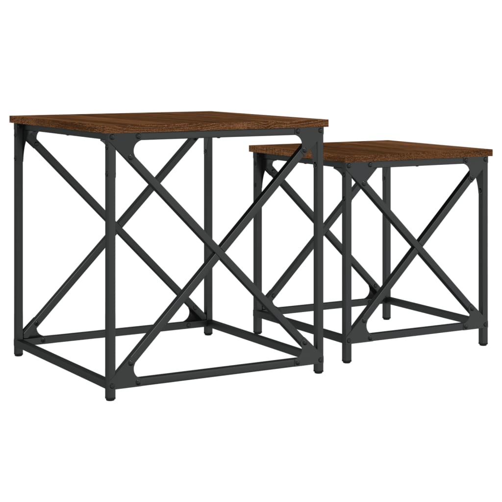 Gigognes low tables 2 pcs brown engineering wood