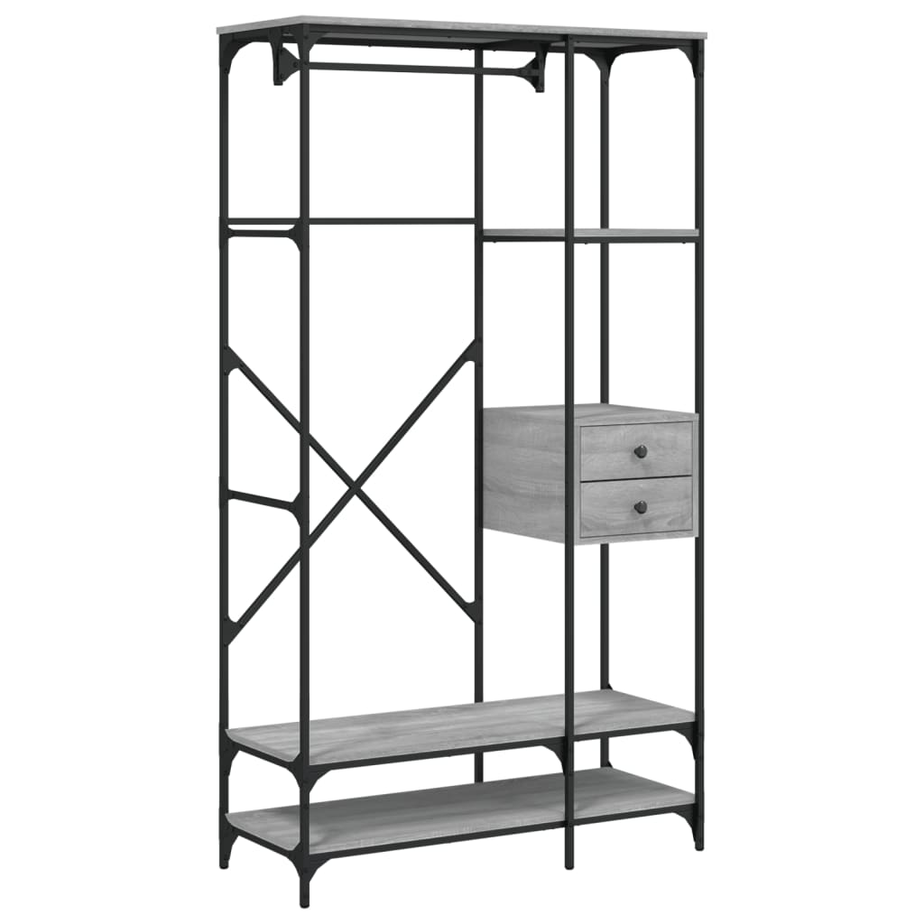 Sonoma gray drawer cabinet 100x40x180 cm engineering wood