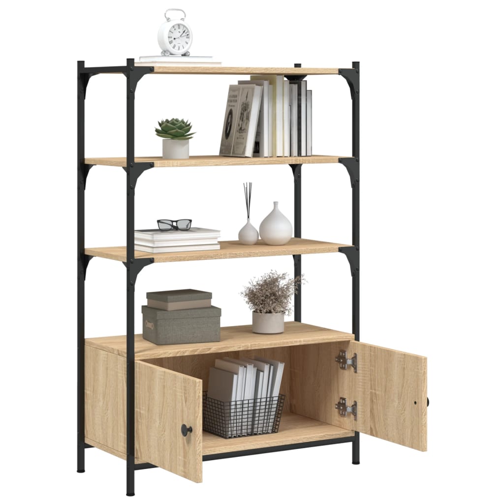 Library with 3 levels Sonoma oak 70x30x109.5 cm