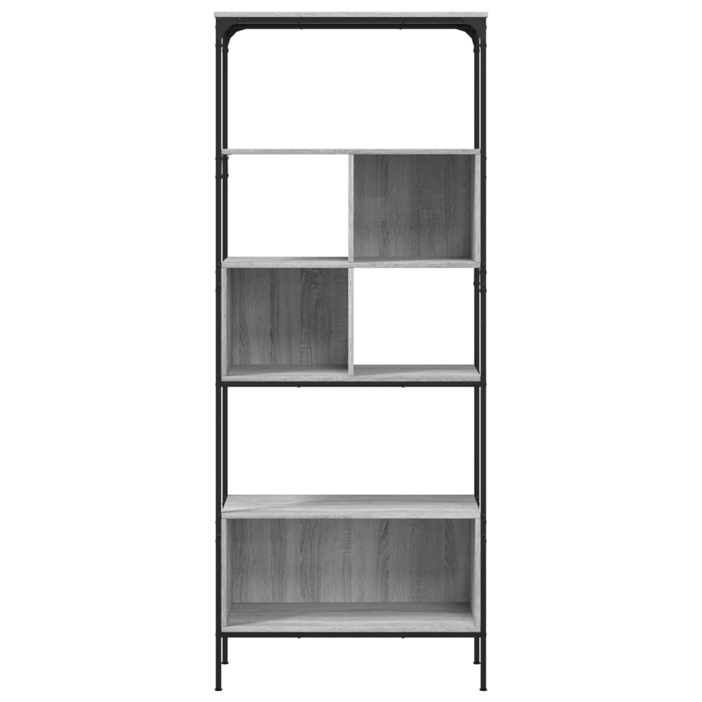 Libreria 5 livelli sonoma grigio 76x33x188,5 cm