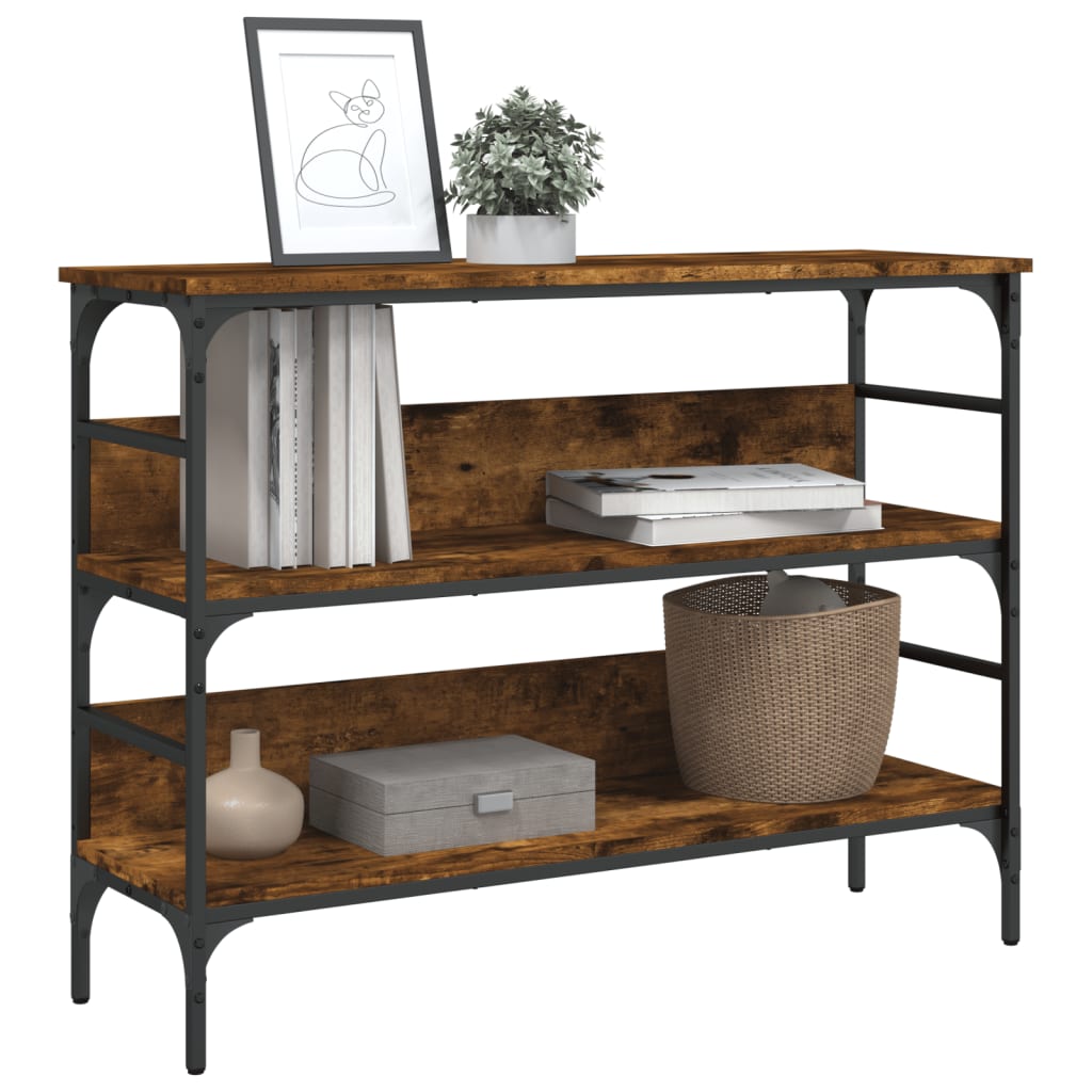 Smoked oak console table 100x32x75 cm Engineering wood