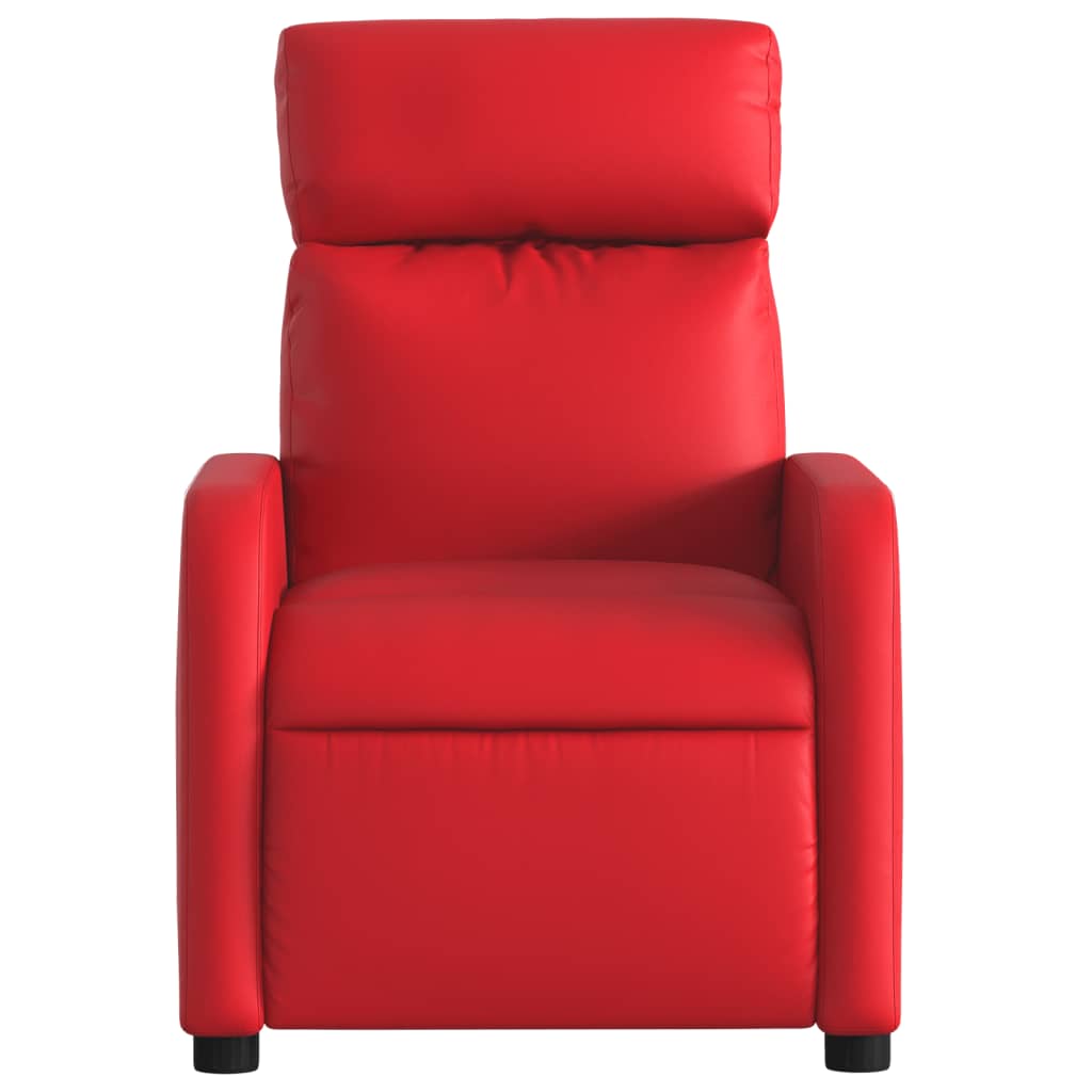 Poltrona massaggiante reclinabile in similpelle rossa