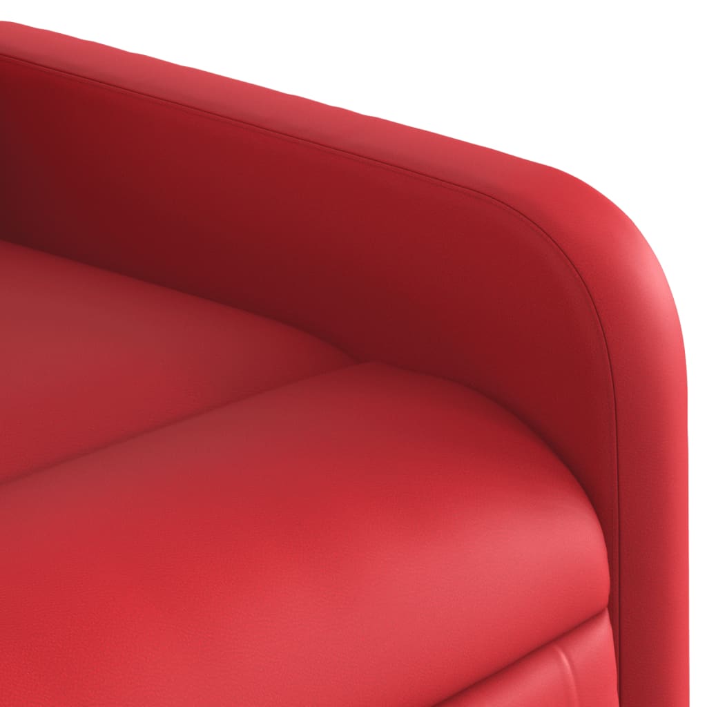 Poltrona massaggiante reclinabile in similpelle rossa