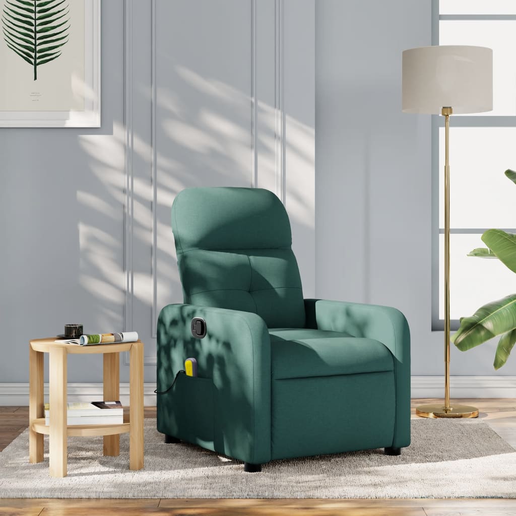 Dark green tilting massage chair fabric