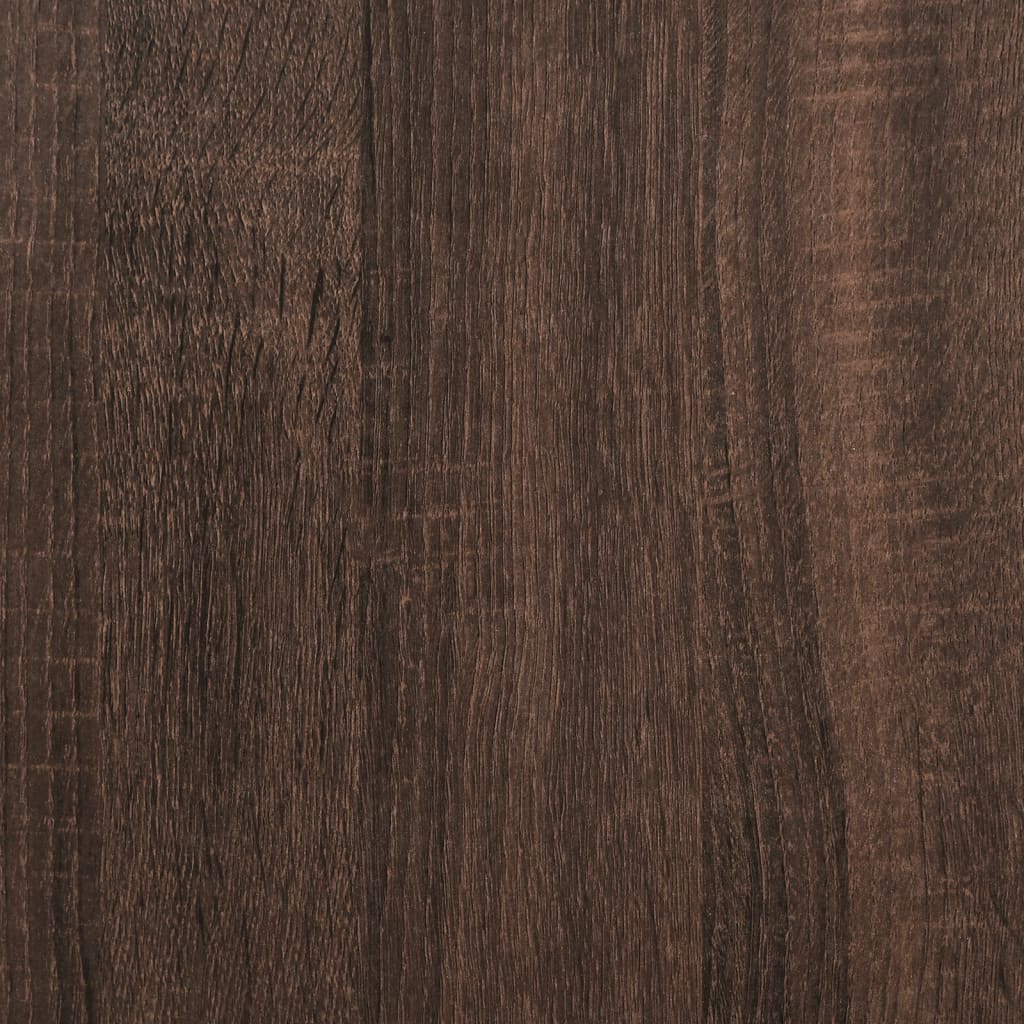 Scrivania in rovere marrone: legno ingegnerizzato e acciaio verniciato a polvere