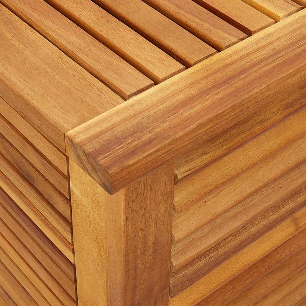 Boîte de rangement de jardin persiennes 60x50x56cm bois acacia