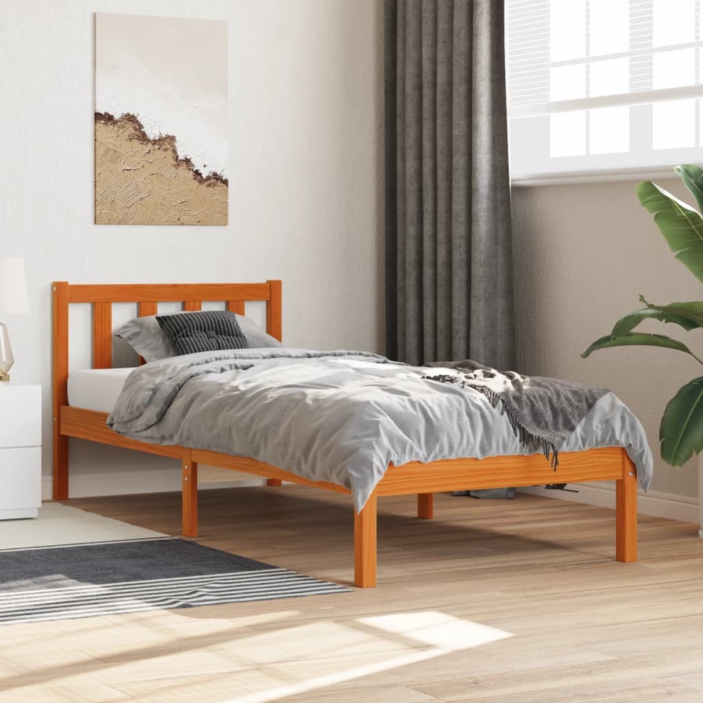 Letto di cera da letto 100x200 cm in legno di pino solido