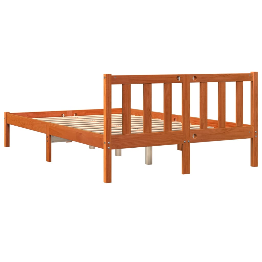 Brown wax bed 120x200 cm solid pine wood
