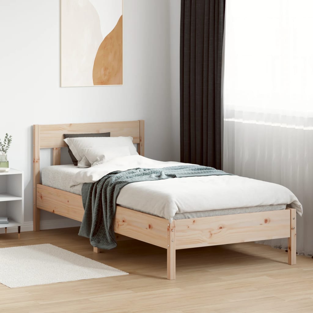 Camera da letto e testiera da 100x200 cm in legno di pino solido