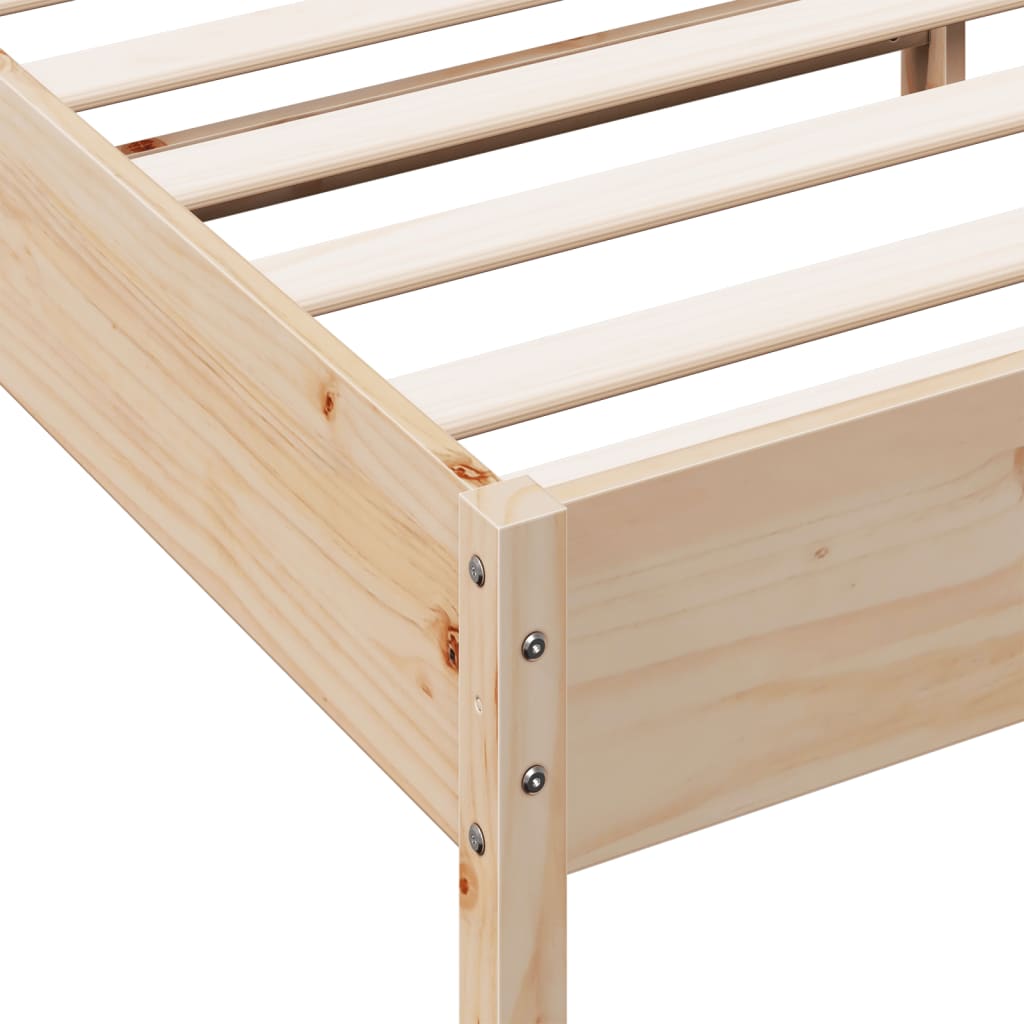 Bed frame with bed head 120x190 cm Solid pine wood