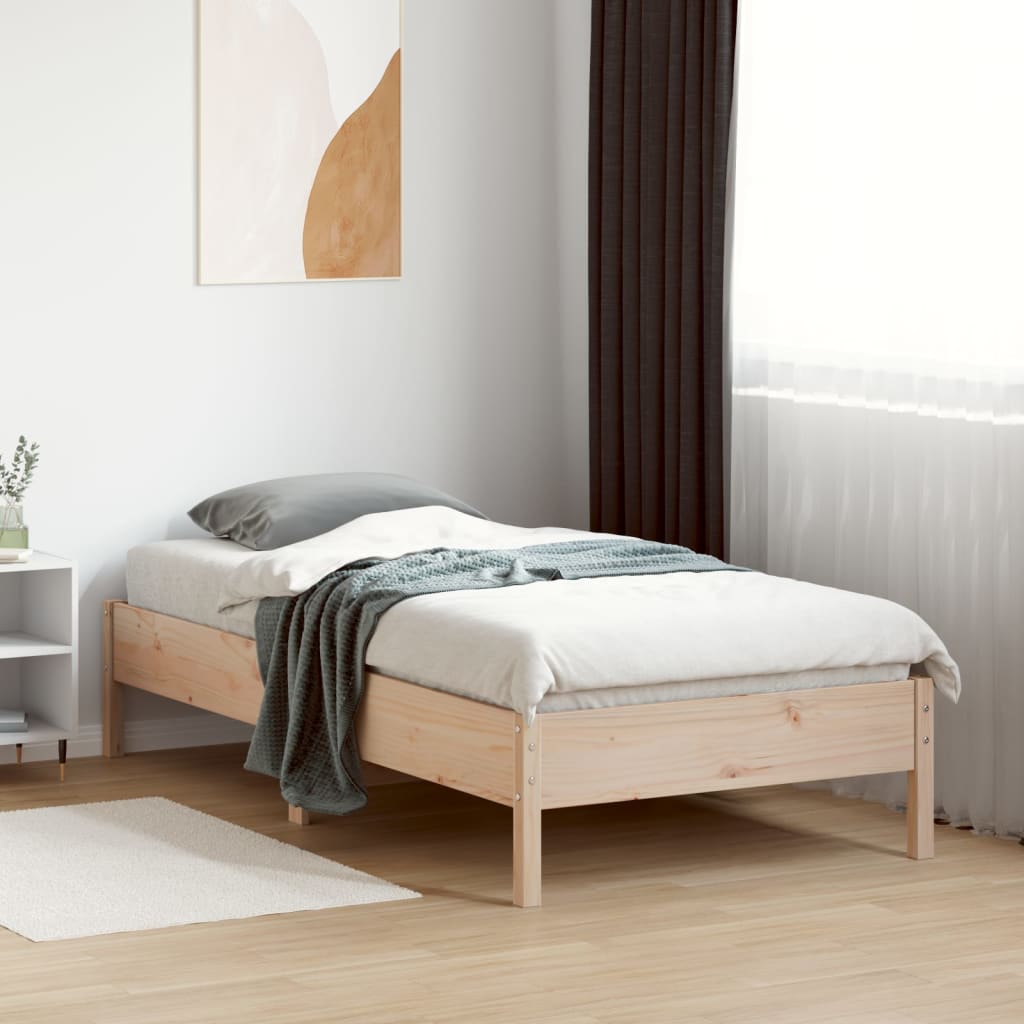 Fiame del letto 75x190 cm in legno di pino solido