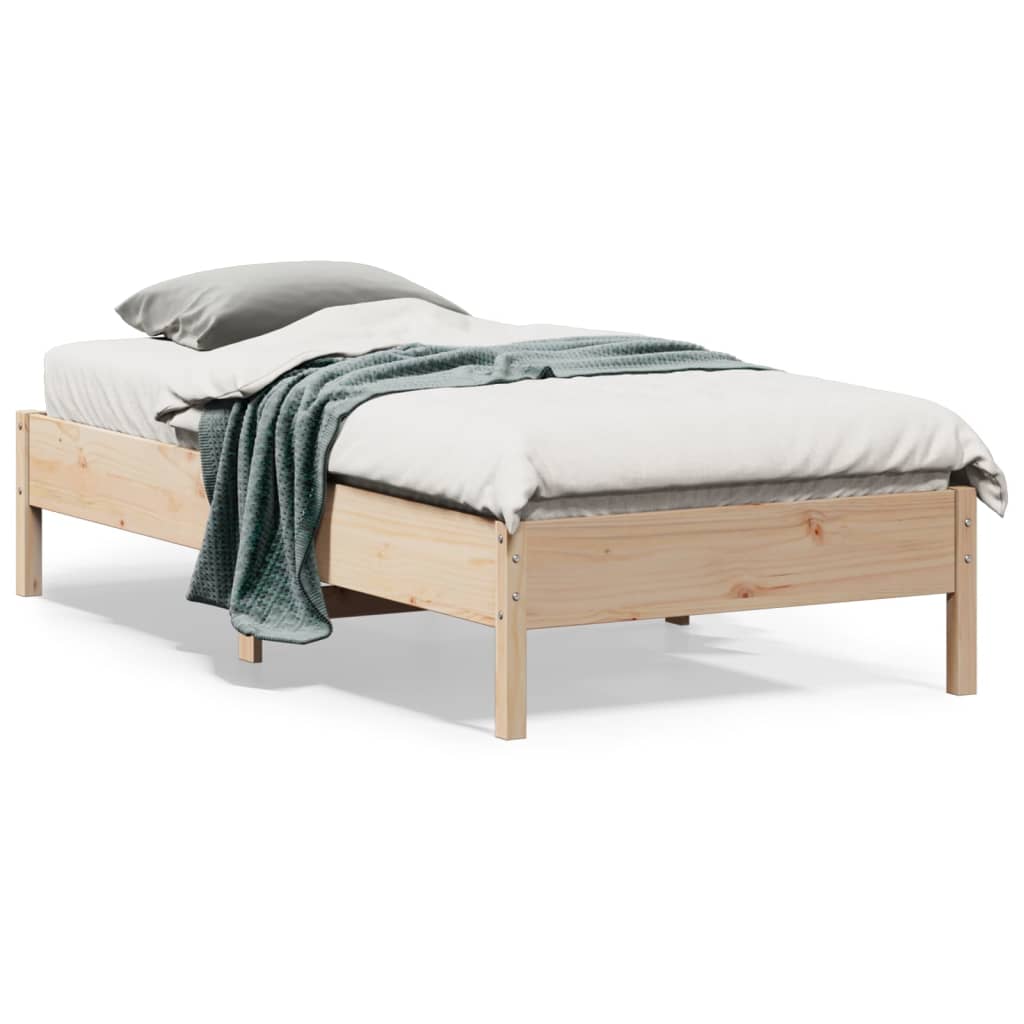 Bed frame 75x190 cm Solid pine wood