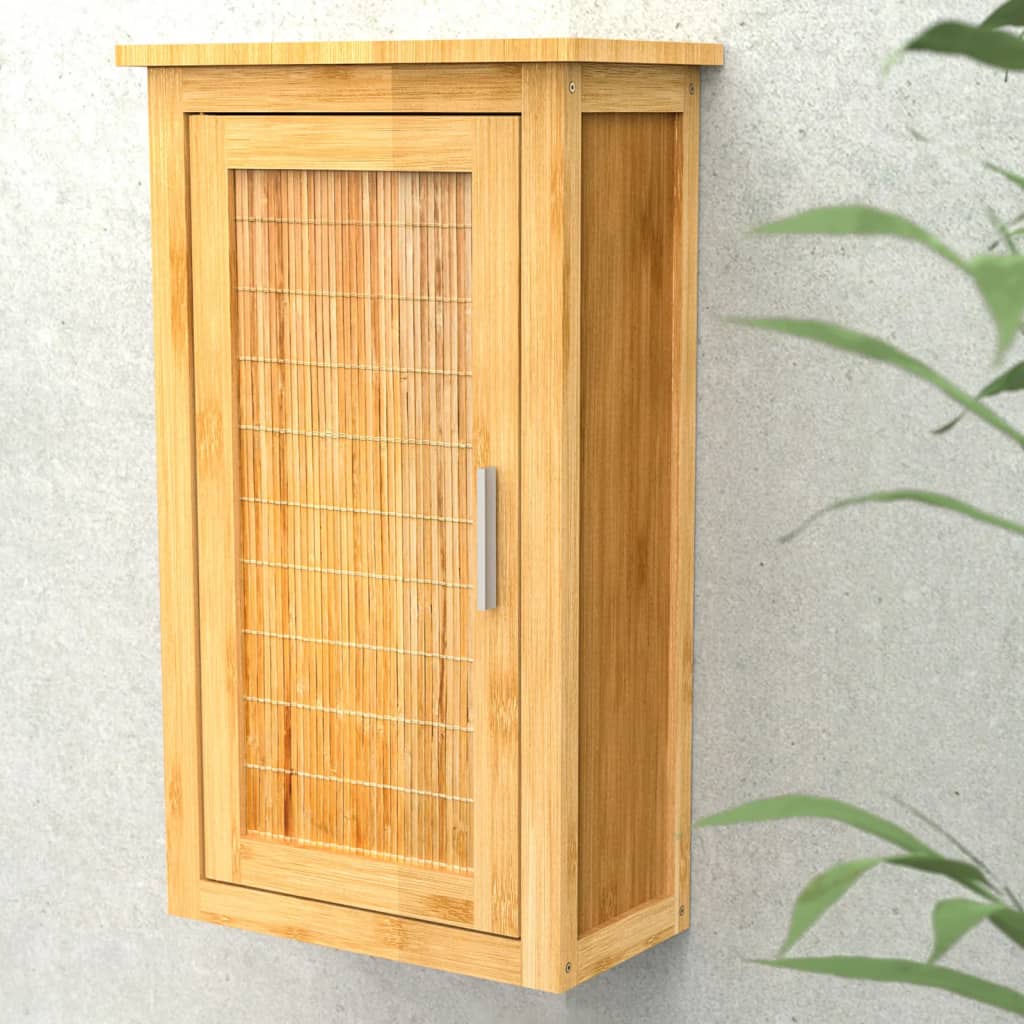 Eisl High Cabinet With Bamboo Door 40x20x70 cm